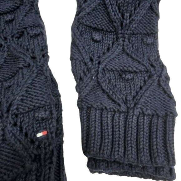 Tommy Hilfiger Women's Sweater Size Large Navy Blue Rounded Neck Preppy Knit - Picture 9 of 12
